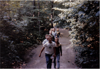 1961 - Camp Rokilio Boy Scout Camp - 1st boy, white T-shirt